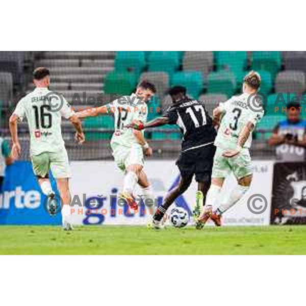 in action during UEFA Conference League 2025/2026 play-off football match between NK Olimpija Ljubljana and Noah in SRC Stozice, Ljubljana, Slovenia on August 21, 2025