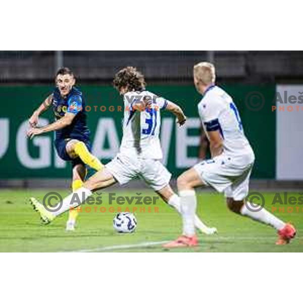 Mario Kvesic in action during UEFA Conference League 2025/26 play-off football match between NK Celje (SLO) and FC Banik Ostrava (CZE) in Stadion z’dezele, Celje, Slovenia on August 21, 2025. Photo: Jure Banfi