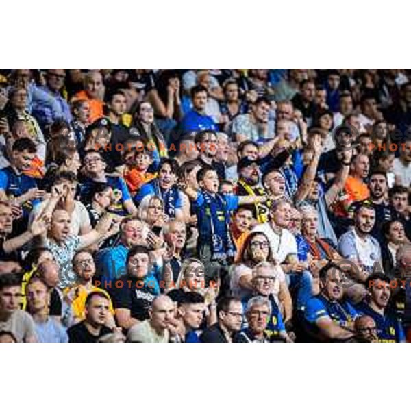 Fans of NK Celje during UEFA Conference League 2025/26 play-off football match between NK Celje (SLO) and FC Banik Ostrava (CZE) in Stadion z’dezele, Celje, Slovenia on August 21, 2025. Photo: Jure Banfi