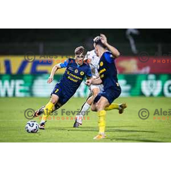 Florjan Jevsenak in action during UEFA Conference League 2025/26 play-off football match between NK Celje (SLO) and FC Banik Ostrava (CZE) in Stadion z’dezele, Celje, Slovenia on August 21, 2025. Photo: Jure Banfi