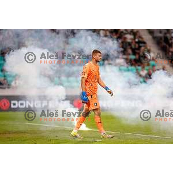 Matevz Dajcar in action during UEFA Conference League 2025/2026 play-off football match between NK Olimpija Ljubljana and Noah in SRC Stozice, Ljubljana, Slovenia on August 21, 2025