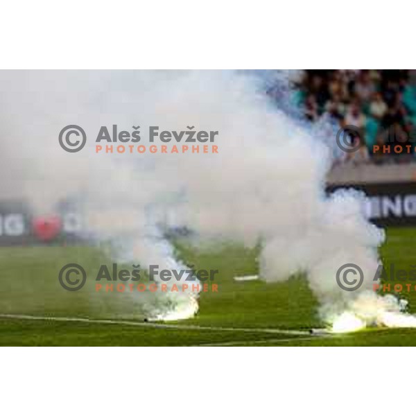 in action during UEFA Conference League 2025/2026 play-off football match between NK Olimpija Ljubljana and Noah in SRC Stozice, Ljubljana, Slovenia on August 21, 2025
