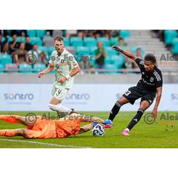 Matevz Dajcar in action during UEFA Conference League 2025/2026 play-off football match between NK Olimpija Ljubljana and Noah in SRC Stozice, Ljubljana, Slovenia on August 21, 2025