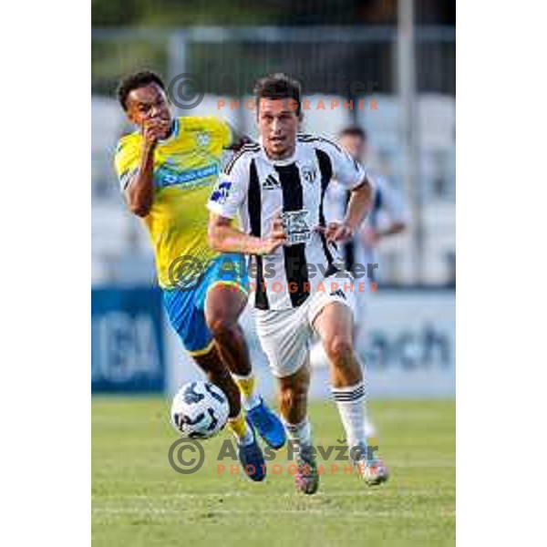 in action during Prva liga Telemach 2025/2026 football match between Koper and Mura at Bonifika Stadium in Koper, Slovenia on August 23, 2025 