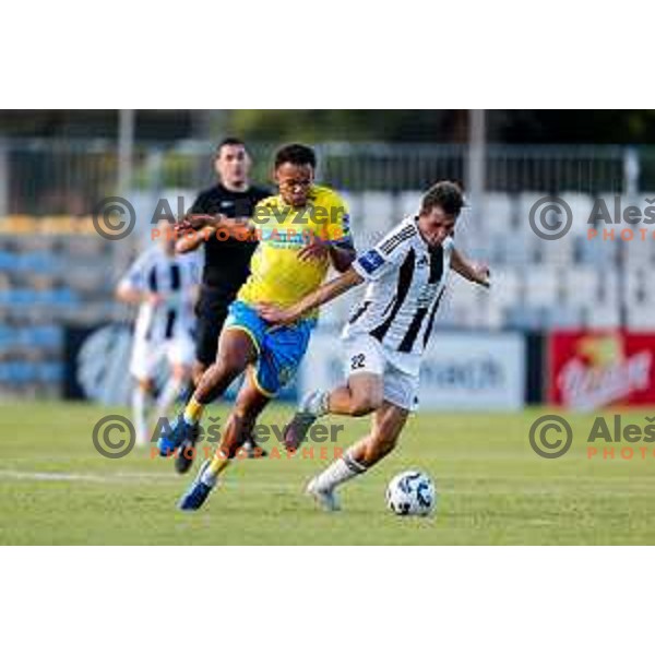 in action during Prva liga Telemach 2025/2026 football match between Koper and Mura at Bonifika Stadium in Koper, Slovenia on August 23, 2025 