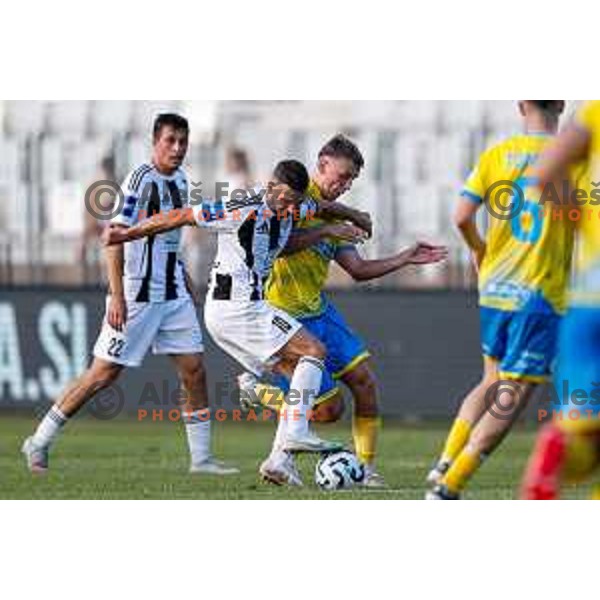 in action during Prva liga Telemach 2025/2026 football match between Koper and Mura at Bonifika Stadium in Koper, Slovenia on August 23, 2025 