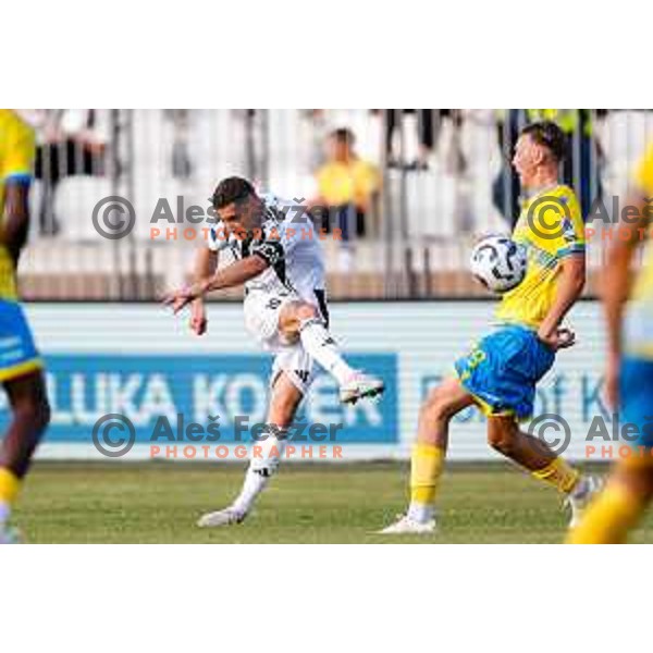 in action during Prva liga Telemach 2025/2026 football match between Koper and Mura at Bonifika Stadium in Koper, Slovenia on August 23, 2025 