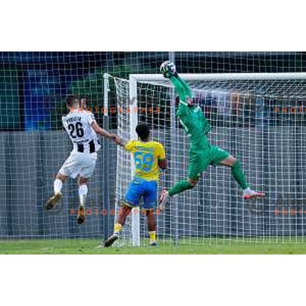 in action during Prva liga Telemach 2025/2026 football match between Koper and Mura at Bonifika Stadium in Koper, Slovenia on August 23, 2025 