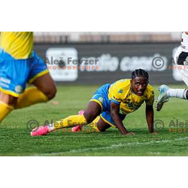 Isaac Matondo in action during Prva liga Telemach 2025/2026 football match between Koper and Mura at Bonifika Stadium in Koper, Slovenia on August 23, 2025 