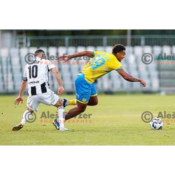 in action during Prva liga Telemach 2025/2026 football match between Koper and Mura at Bonifika Stadium in Koper, Slovenia on August 23, 2025 