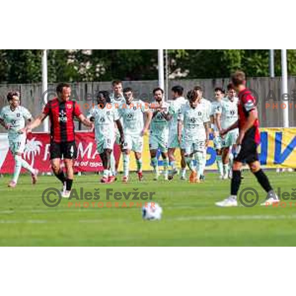 in action during Prva liga Telemach 2025/2026 football match between Primorje and Olimpija in Ajdovscina, Slovenia on August 24, 2025