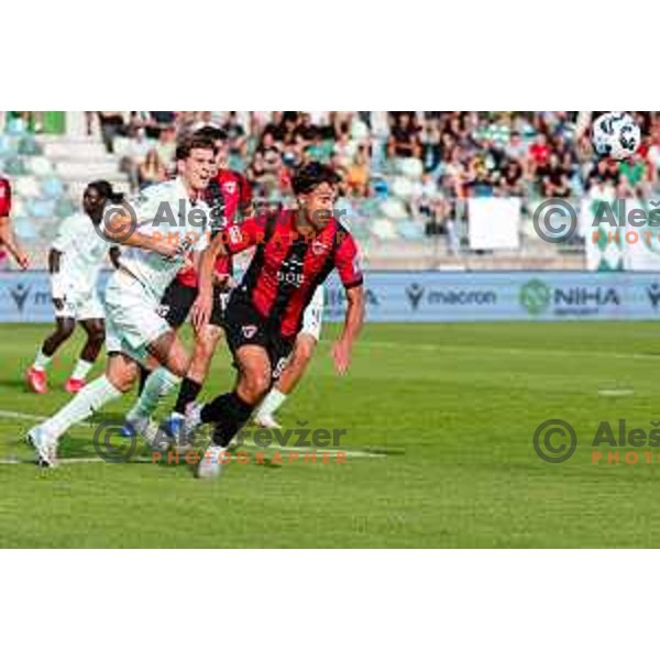 Haris Kadric in action during Prva liga Telemach 2025/2026 football match between Primorje and Olimpija in Ajdovscina, Slovenia on August 24, 2025