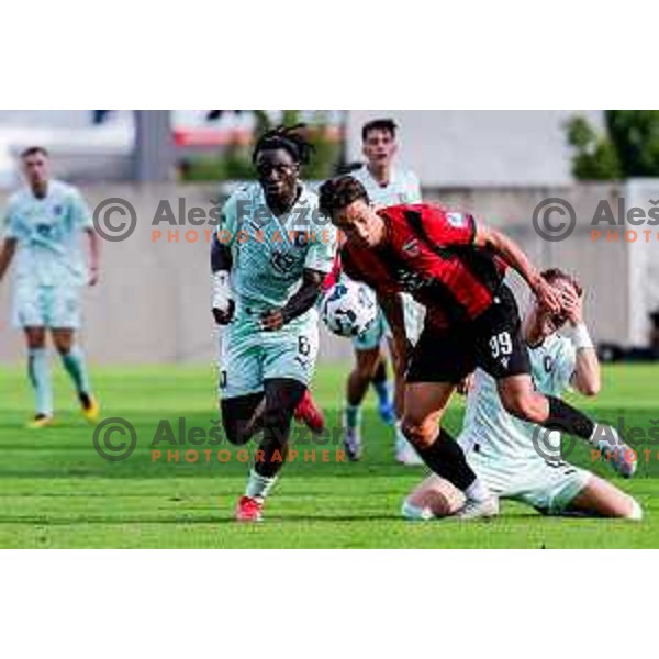 Haris Kadric in action during Prva liga Telemach 2025/2026 football match between Primorje and Olimpija in Ajdovscina, Slovenia on August 24, 2025