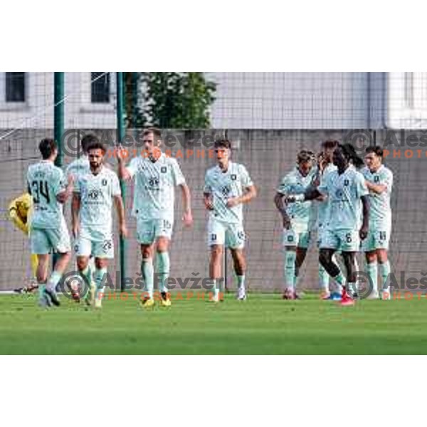 in action during Prva liga Telemach 2025/2026 football match between Primorje and Olimpija in Ajdovscina, Slovenia on August 24, 2025