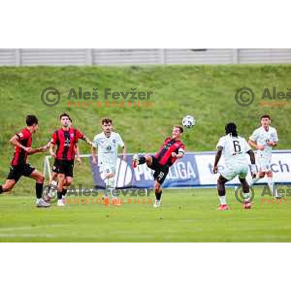 Matic Zavnik in action during Prva liga Telemach 2025/2026 football match between Primorje and Olimpija in Ajdovscina, Slovenia on August 24, 2025