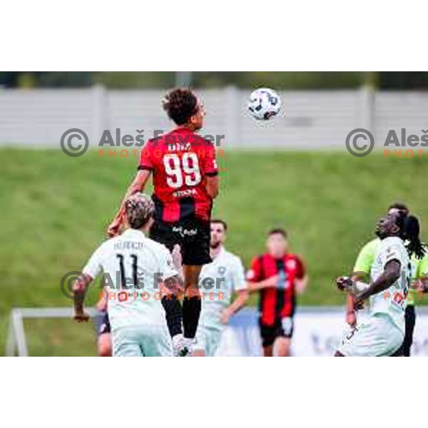 Haris Kadric in action during Prva liga Telemach 2025/2026 football match between Primorje and Olimpija in Ajdovscina, Slovenia on August 24, 2025