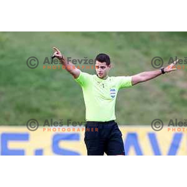 Roger Andretty celebrates a goal during Prva liga Telemach 2025/2026 football match between Primorje and Olimpija in Ajdovscina, Slovenia on August 24, 2025