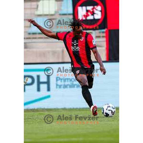 Roger Andretty celebrates a goal during Prva liga Telemach 2025/2026 football match between Primorje and Olimpija in Ajdovscina, Slovenia on August 24, 2025