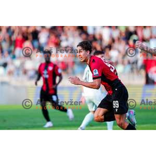 Haris Kadric in action during Prva liga Telemach 2025/2026 football match between Primorje and Olimpija in Ajdovscina, Slovenia on August 24, 2025