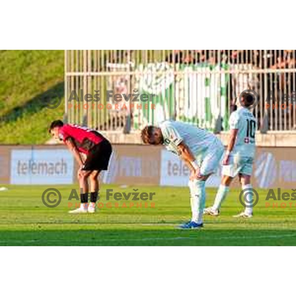Roger Andretty celebrates a goal during Prva liga Telemach 2025/2026 football match between Primorje and Olimpija in Ajdovscina, Slovenia on August 24, 2025