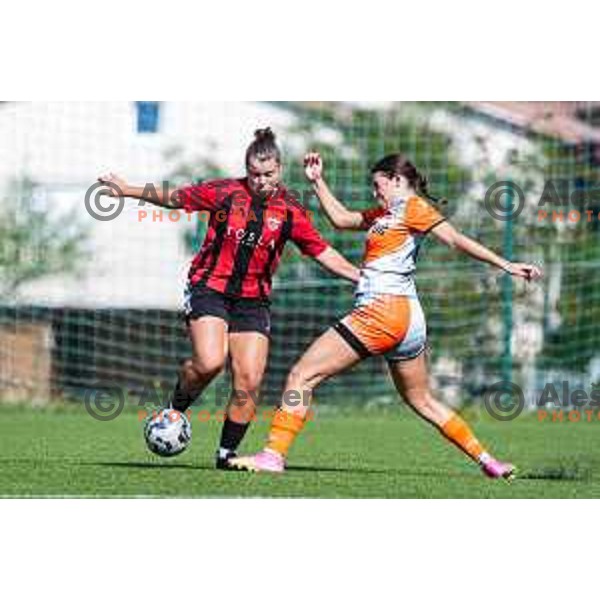 during 1.ZNL Triglav 2025/2026 league women’s football match between Primorje Tosla Nutricosmetics and ZNK Cerklje in Ajdovscina, Slovenia on August 24, 2025
