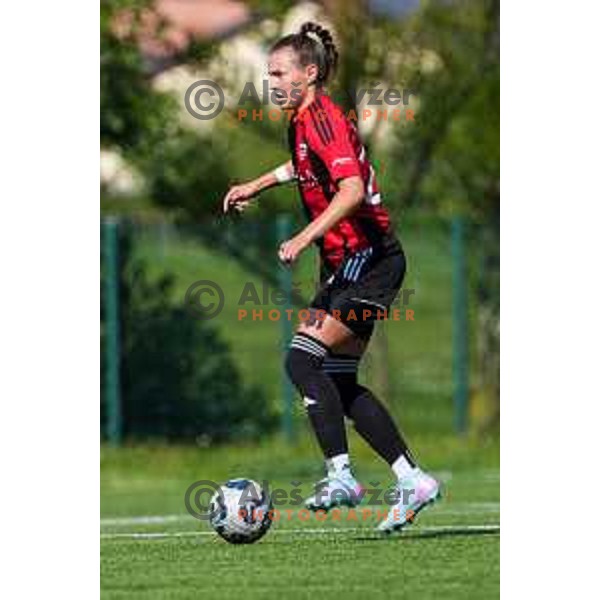 during 1.ZNL Triglav 2025/2026 league women’s football match between Primorje Tosla Nutricosmetics and ZNK Cerklje in Ajdovscina, Slovenia on August 24, 2025