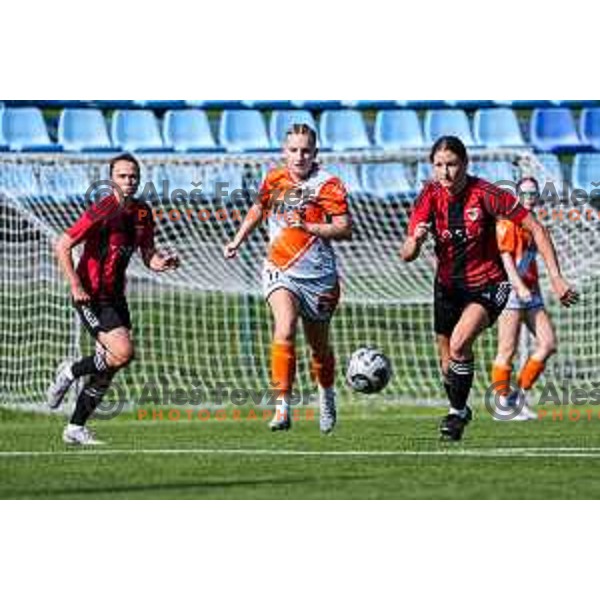 during 1.ZNL Triglav 2025/2026 league women’s football match between Primorje Tosla Nutricosmetics and ZNK Cerklje in Ajdovscina, Slovenia on August 24, 2025