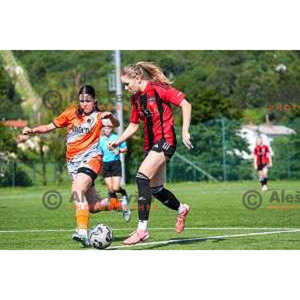 during 1.ZNL Triglav 2025/2026 league women’s football match between Primorje Tosla Nutricosmetics and ZNK Cerklje in Ajdovscina, Slovenia on August 24, 2025
