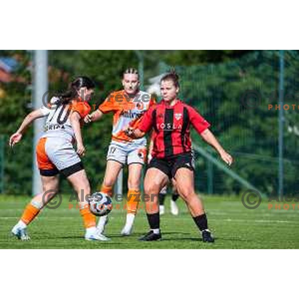 during 1.ZNL Triglav 2025/2026 league women’s football match between Primorje Tosla Nutricosmetics and ZNK Cerklje in Ajdovscina, Slovenia on August 24, 2025