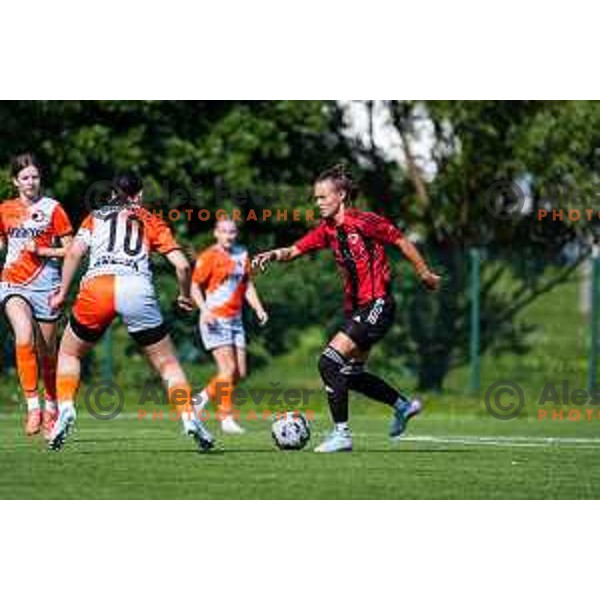 during 1.ZNL Triglav 2025/2026 league women’s football match between Primorje Tosla Nutricosmetics and ZNK Cerklje in Ajdovscina, Slovenia on August 24, 2025