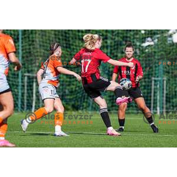 during 1.ZNL Triglav 2025/2026 league women’s football match between Primorje Tosla Nutricosmetics and ZNK Cerklje in Ajdovscina, Slovenia on August 24, 2025