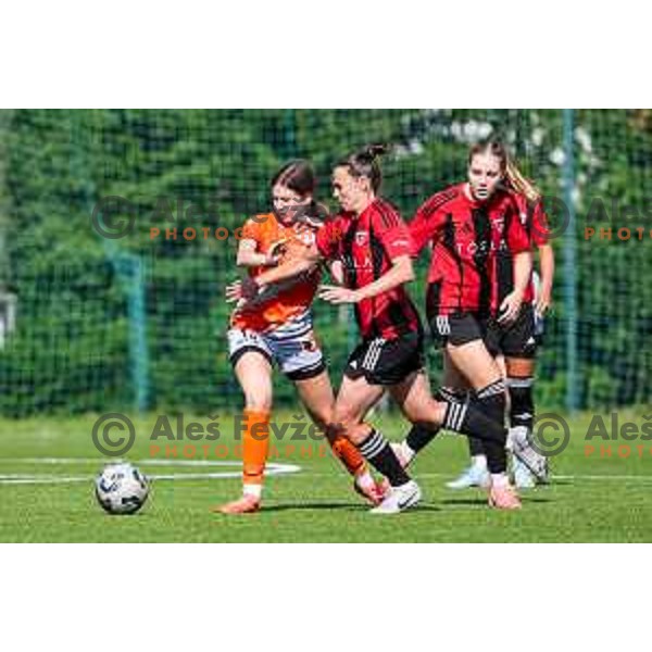 during 1.ZNL Triglav 2025/2026 league women’s football match between Primorje Tosla Nutricosmetics and ZNK Cerklje in Ajdovscina, Slovenia on August 24, 2025