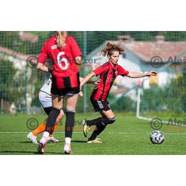 during 1.ZNL Triglav 2025/2026 league women’s football match between Primorje Tosla Nutricosmetics and ZNK Cerklje in Ajdovscina, Slovenia on August 24, 2025