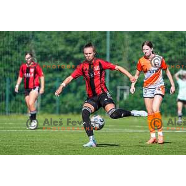 during 1.ZNL Triglav 2025/2026 league women’s football match between Primorje Tosla Nutricosmetics and ZNK Cerklje in Ajdovscina, Slovenia on August 24, 2025