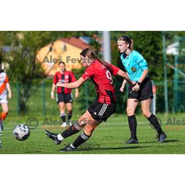during 1.ZNL Triglav 2025/2026 league women’s football match between Primorje Tosla Nutricosmetics and ZNK Cerklje in Ajdovscina, Slovenia on August 24, 2025
