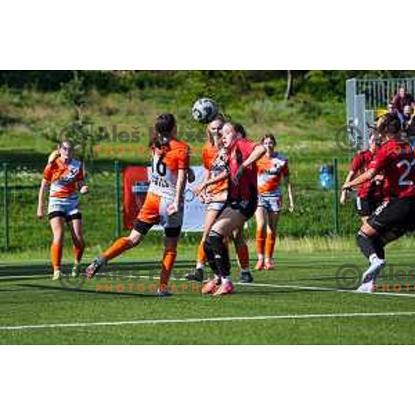 during 1.ZNL Triglav 2025/2026 league women’s football match between Primorje Tosla Nutricosmetics and ZNK Cerklje in Ajdovscina, Slovenia on August 24, 2025