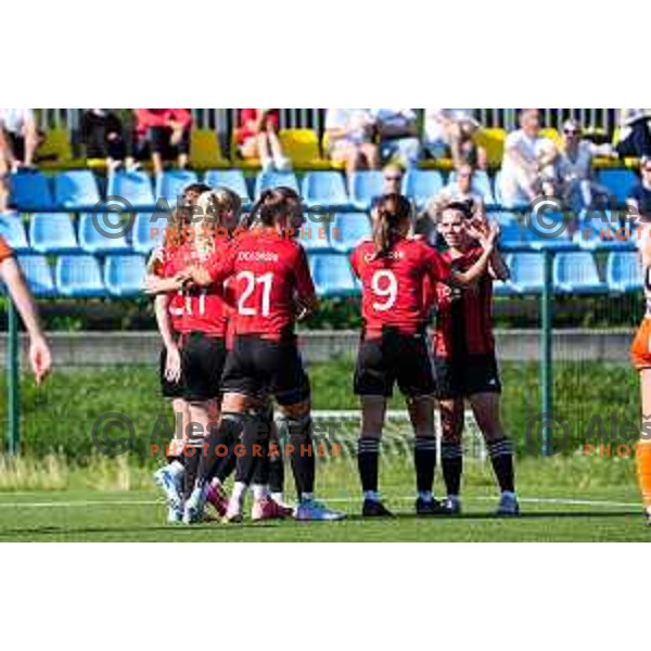 during 1.ZNL Triglav 2025/2026 league women’s football match between Primorje Tosla Nutricosmetics and ZNK Cerklje in Ajdovscina, Slovenia on August 24, 2025