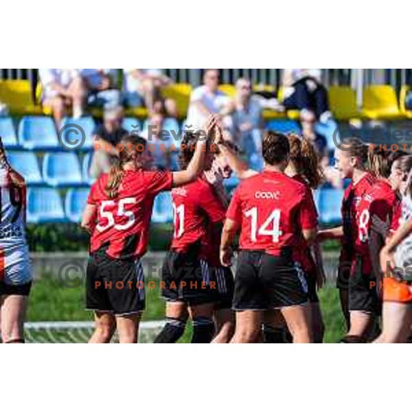 during 1.ZNL Triglav 2025/2026 league women’s football match between Primorje Tosla Nutricosmetics and ZNK Cerklje in Ajdovscina, Slovenia on August 24, 2025
