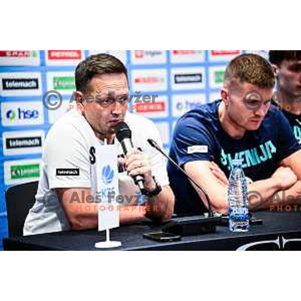 Aleksander Sekulic of Slovenia National team during press conference before departure to EurBasket 2025 in Ljubljana, Slovenia on August 25, 2025 