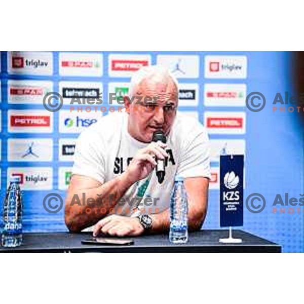 Sasa Doncic of Slovenia National team during press conference before departure to EurBasket 2025 in Ljubljana, Slovenia on August 25, 2025