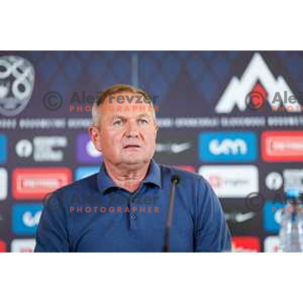 Matjaz Kek, head coach of Slovenia National Football team during press conference in NNC, Brdo pri Kranju, Slovenia on August 26, 2025
