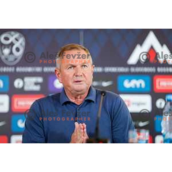 Matjaz Kek, head coach of Slovenia National Football team during press conference in NNC, Brdo pri Kranju, Slovenia on August 26, 2025