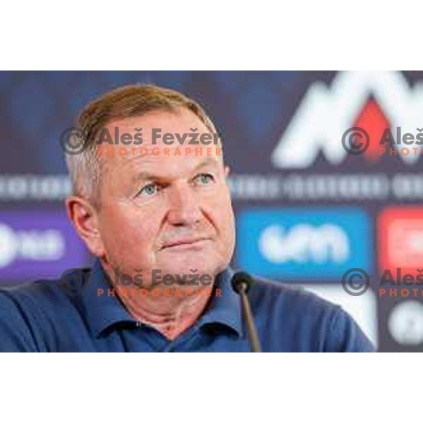 Matjaz Kek, head coach of Slovenia National Football team during press conference in NNC, Brdo pri Kranju, Slovenia on August 26, 2025