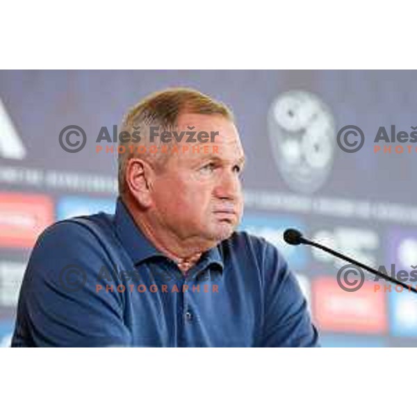 Matjaz Kek, head coach of Slovenia National Football team during press conference in NNC, Brdo pri Kranju, Slovenia on August 26, 2025