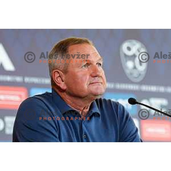 Matjaz Kek, head coach of Slovenia National Football team during press conference in NNC, Brdo pri Kranju, Slovenia on August 26, 2025
