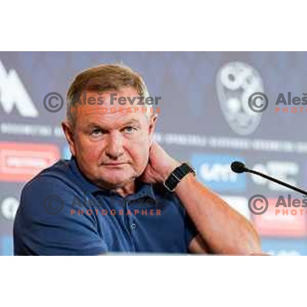 Matjaz Kek, head coach of Slovenia National Football team during press conference in NNC, Brdo pri Kranju, Slovenia on August 26, 2025