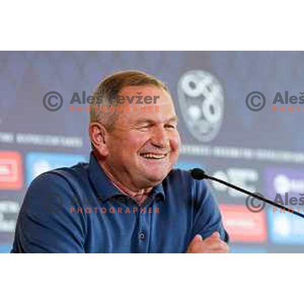 Matjaz Kek, head coach of Slovenia National Football team during press conference in NNC, Brdo pri Kranju, Slovenia on August 26, 2025