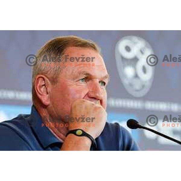 Matjaz Kek, head coach of Slovenia National Football team during press conference in NNC, Brdo pri Kranju, Slovenia on August 26, 2025