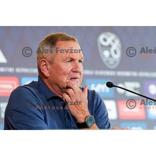 Matjaz Kek, head coach of Slovenia National Football team during press conference in NNC, Brdo pri Kranju, Slovenia on August 26, 2025