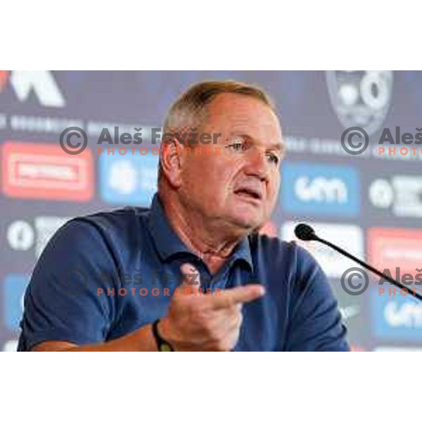 Matjaz Kek, head coach of Slovenia National Football team during press conference in NNC, Brdo pri Kranju, Slovenia on August 26, 2025